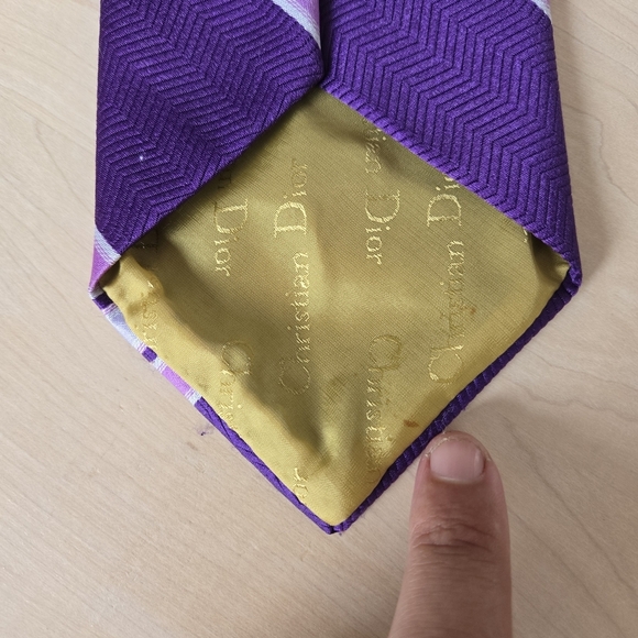 🇫🇷DIOR Vintage Purple and Lavender Striped Tie - Picture 6 of 7